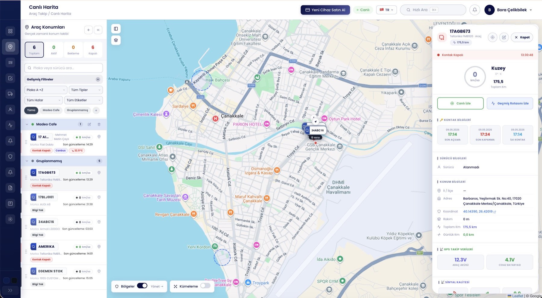 arvetrak kontak takibi panel ekranı