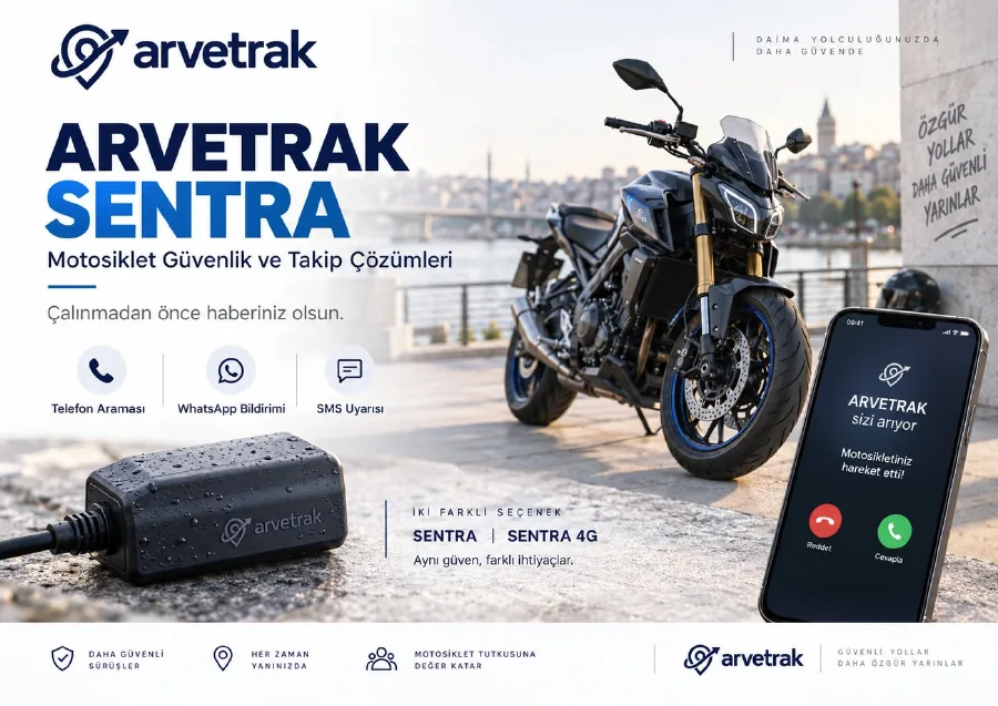 Arvetrak SENTRA Motosiklet Takip Sunumu kapak görseli