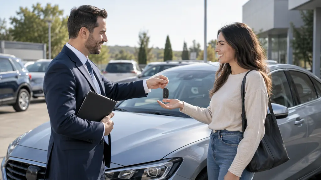 Kiralama sahasında bir otomobilin teslim hazırlığı — temsili kullanım senaryosu
